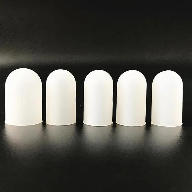 Finger Protectors 5Pcs/Set White Anti-scald Silicone Finger Cap Cover Sleeve Finger Protection for Kitchen Barbecue