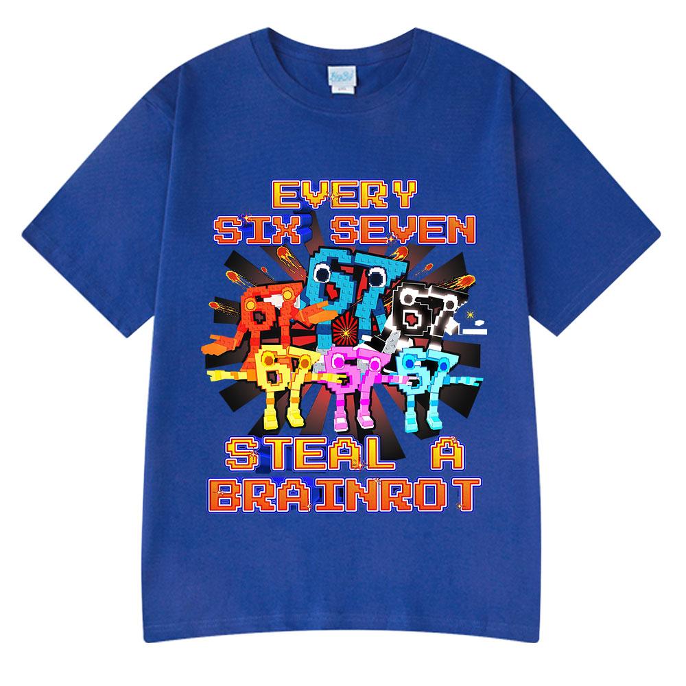 Every 67 Six Seven Steal A Brainrot Meme T Shirts Unisexs Women Clothing Fashion Cotton Casual Short Sleeve Tshirts Streetwear