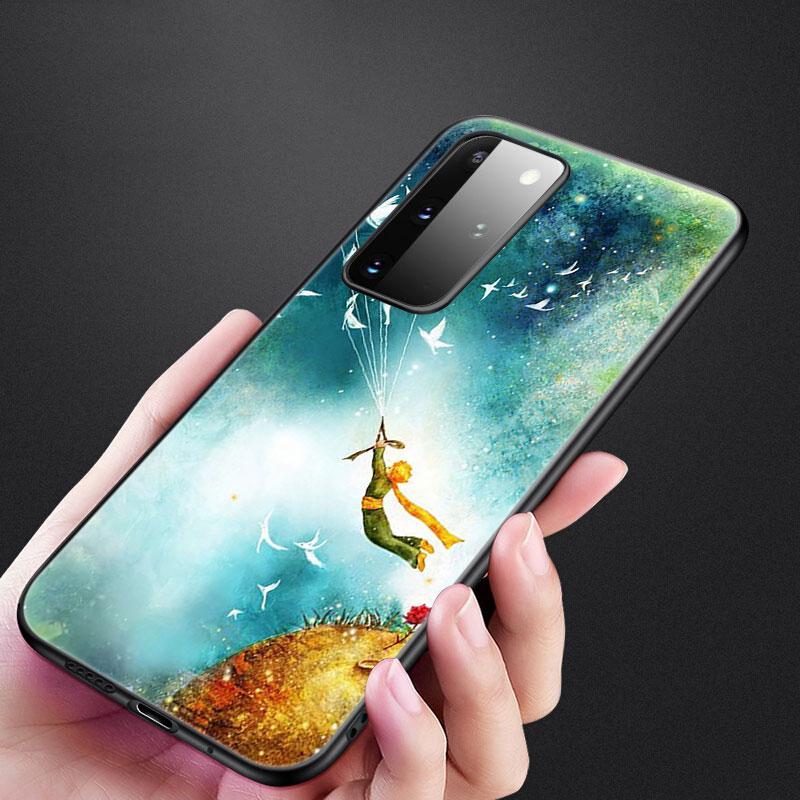 The Little Prince fox telefonfodral för Samsung Galaxy S20 S21 FE S10 Lite Note 20 10 Lite S8 S9 S10E S10 Plus Ultra Black Cover