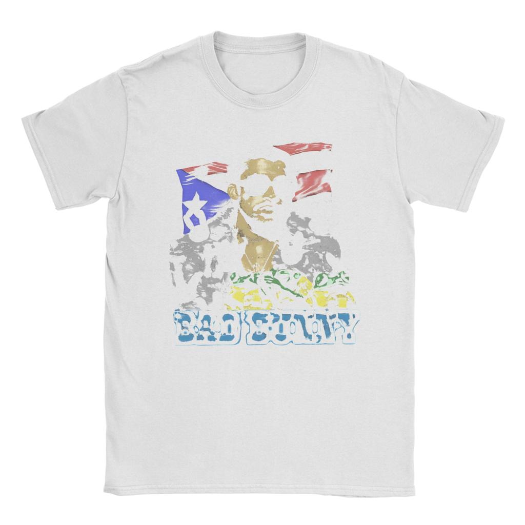 Men Bad Bunny Puerto Rican Flag Benito Bowl T Shirt Pure Cotton Tops Novelty Short Sleeve Crewneck Tees Unique TShirts