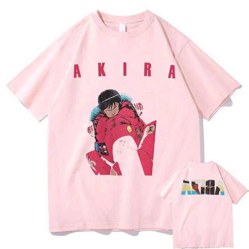 Japanese 90s Action Sci-fi Anime Akira Double Sided Print T-shirt Summer Unisex Women Fashion Oversize Hip Hop Tshirt Streetwear