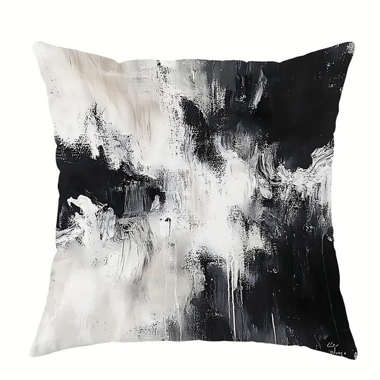 Fodere Cuscino Decorativo Astratto Bianco Nero Copricuscino Adatto per Divano Camera da Letto Auto