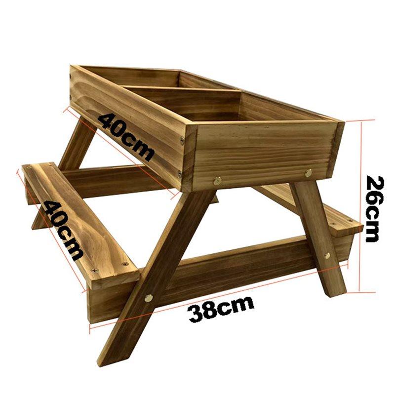 Premium-Chicken Table No Waste, Chicken Picnic Feeder Handmade Carbonized Wooden, Large DIY Feeder Kit