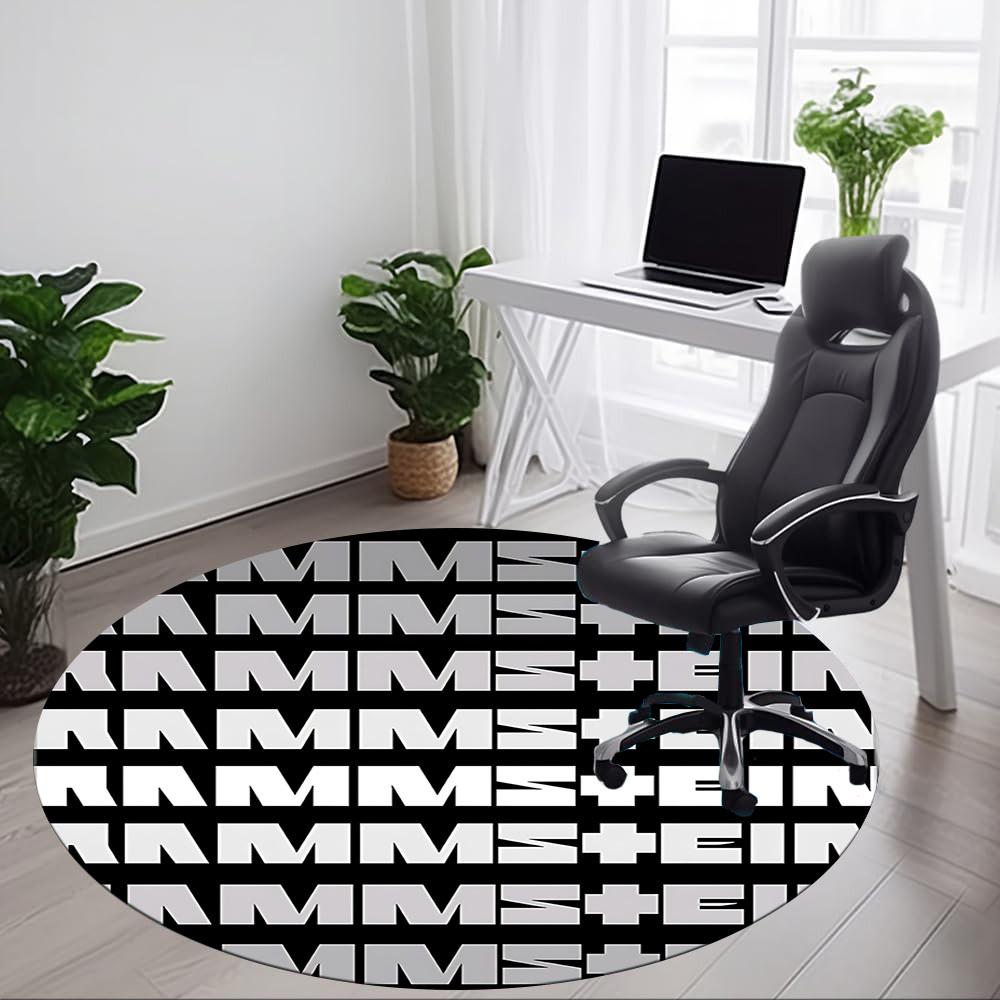 1PC Rammstein Office Round Rug, Non-slip, Soft and Durable Office Rug for Interior Decoration, Perfect for Office, Beautiful Decoration
