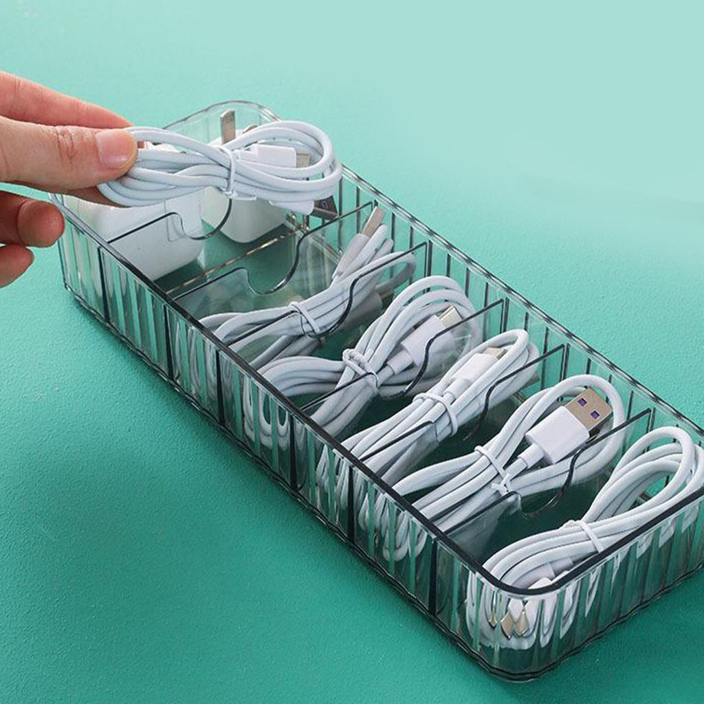 Cable   Box Multiple Compartments Remote Control   Cord Storage Box for Home Desktop