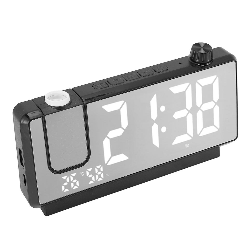 LED Projection Clock Large Display Color Screen Mirror Digital Electronic for Home Bedroom Desktop Snooze Wake Up