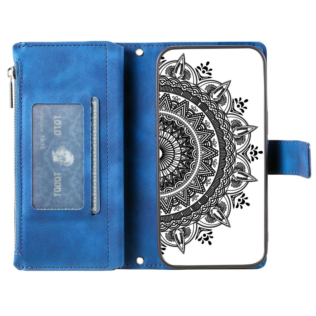 For Xiaomi Redmi Note 13 5G Case Mandala Imprinted Design Leather Wallet Phone Cover with Strap