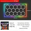 Hexagonal Waterproof LED Honeycomb Lamp for Gyms, Barbershops, and Car Washes.