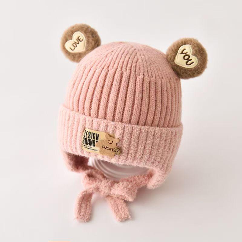 Gemütliche Kinder Wollmütze - Herbst/Winter Bommelmütze mit Ohrenklappen für Jungen & Mädchen