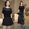 2025 Summer Round Neck Ice Silk Organza Short Sleeve Women's Fashionable Versatile T-shirt