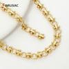 18K Gold Plated Brass Heavy Thick Chain for Jewelry,Punk Round Link Chain for DIY Necklace Bracelet Making Supplies Accessories