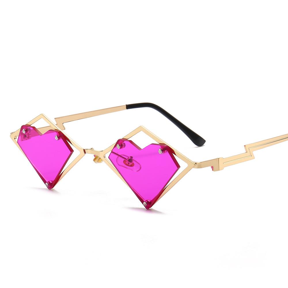 Metal Frames Heart Rimless Sunglasses Women Men Steampunk Luxury Brand Sun Glasses Female Gradient Hip Hop Eyewear UV400 Shades