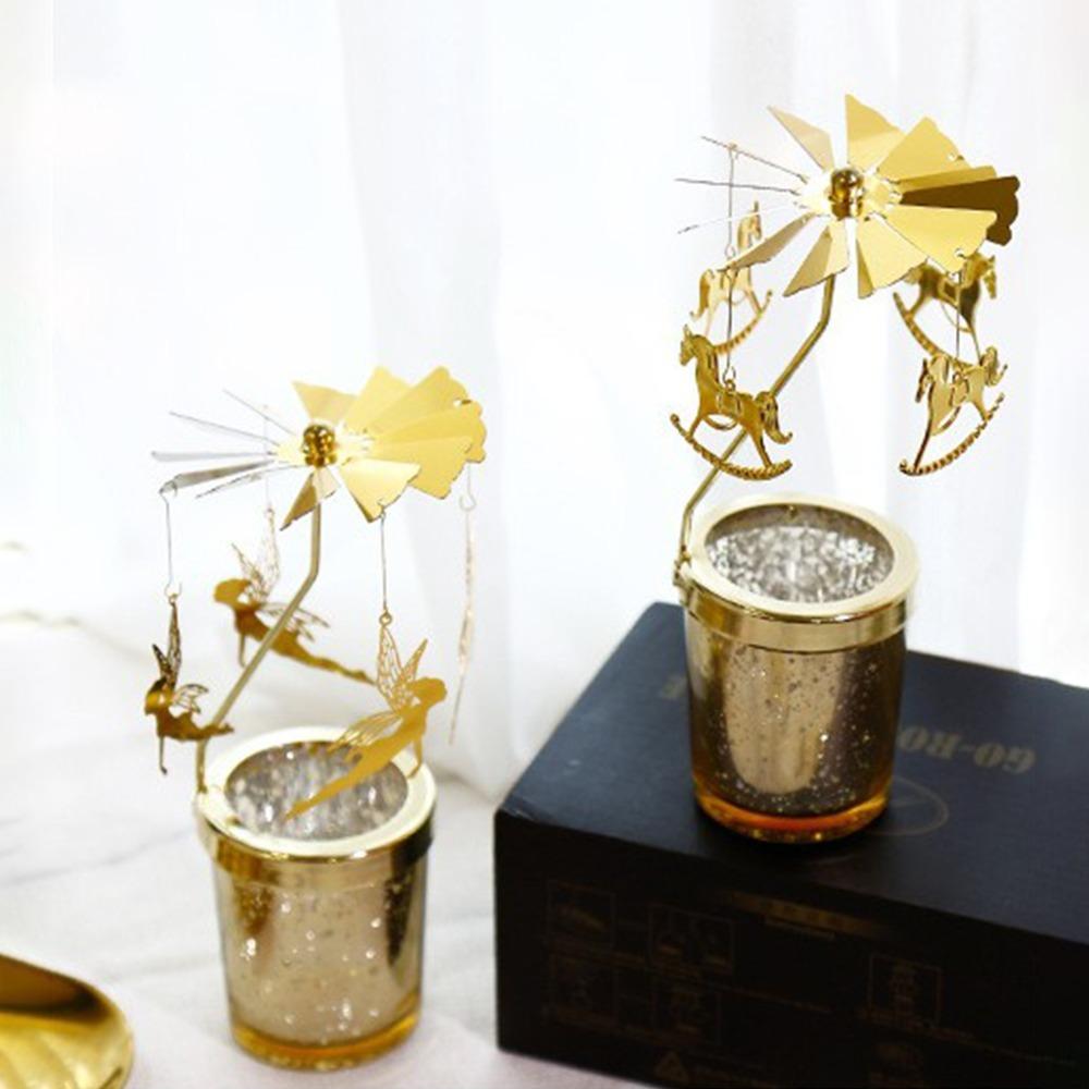 Home Decoration Carousel Candle Stand Christmas Gift Candle Holders Home