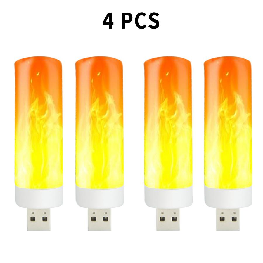 5V USB LED Flame Light Simulated Flame Flashing Candle Lights Book Lamp for Power Bank Camping Lighting Lighter Effect Light