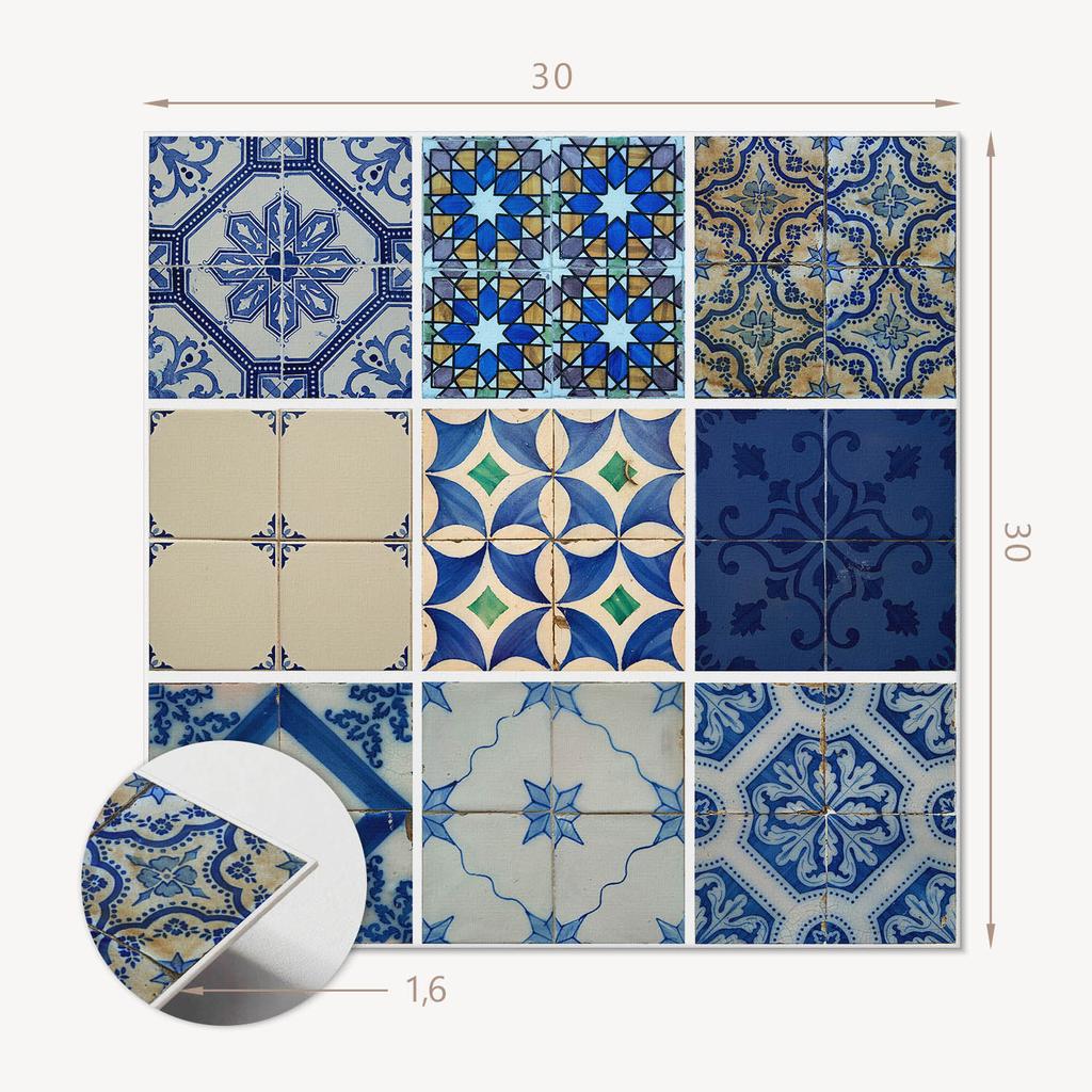 Komplet Kafelków Winylowych Z Motywem Do Kuchni Salonu Wzory Kafli Ceramicznych 9X30X30 Cm