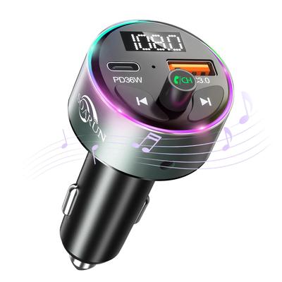Popular Latest SOARUN FM Transmitter Bluetooth Car Charger Car Bluetooth Transmitter Rapid Charging 2 Ports FM Car Charger Compatible with Siri Google