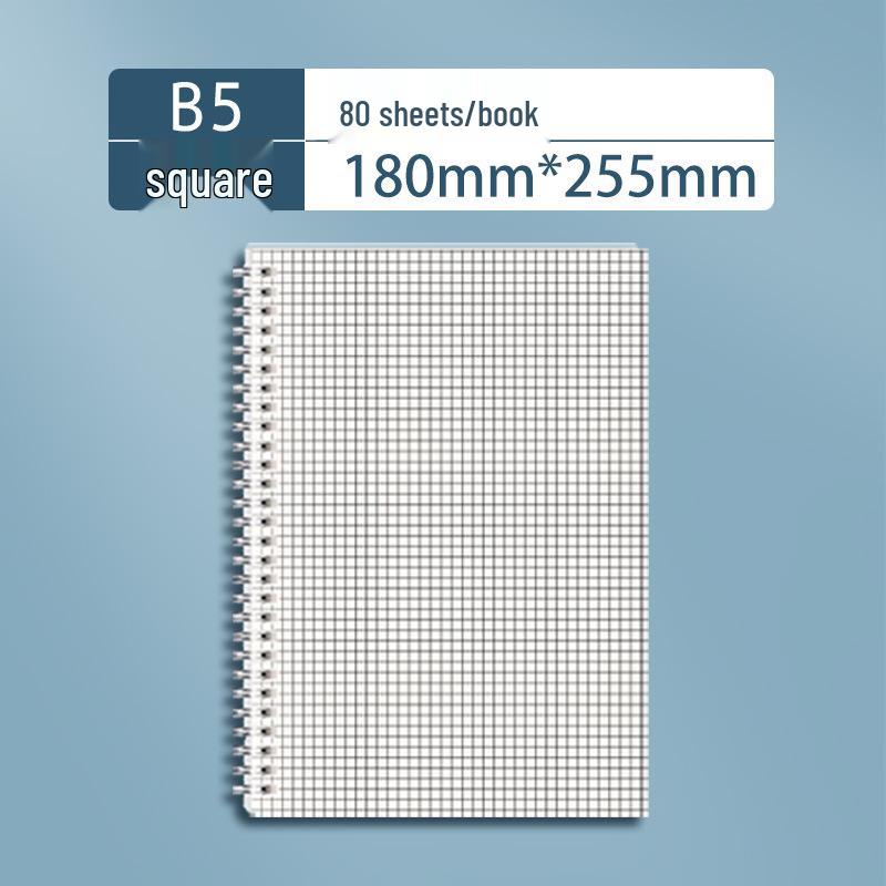 Spiral Notebook Set: Includes A4 Lined, Blank English, A5 Thick, and B5 Notebooks for Office Use.