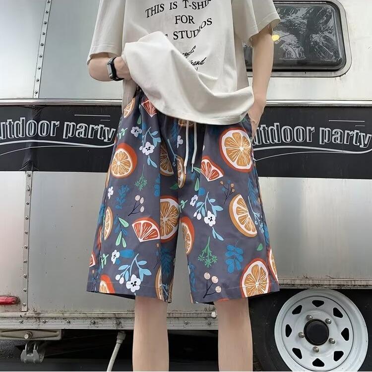 

Повседневные шорты мужские летние модные брендовые свободные индивидуальные универсальные студенческие прямые брюки с завязками и пятью точками средней длины 5XL темно-серого