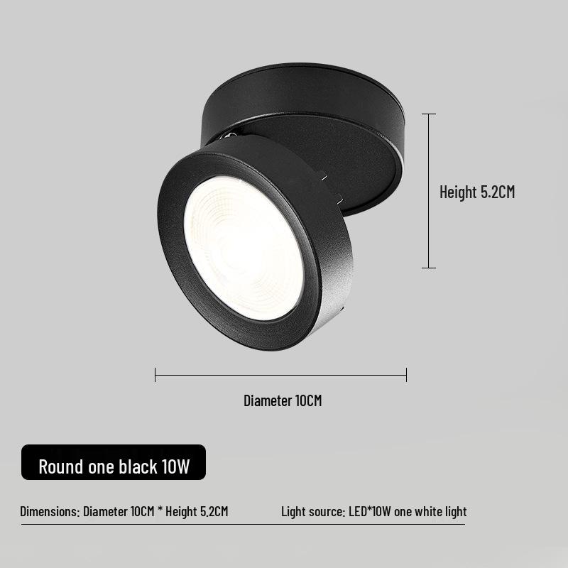 Folding Surface-Mounted Adjustable LED Spotlight for Hallway and Background Wall