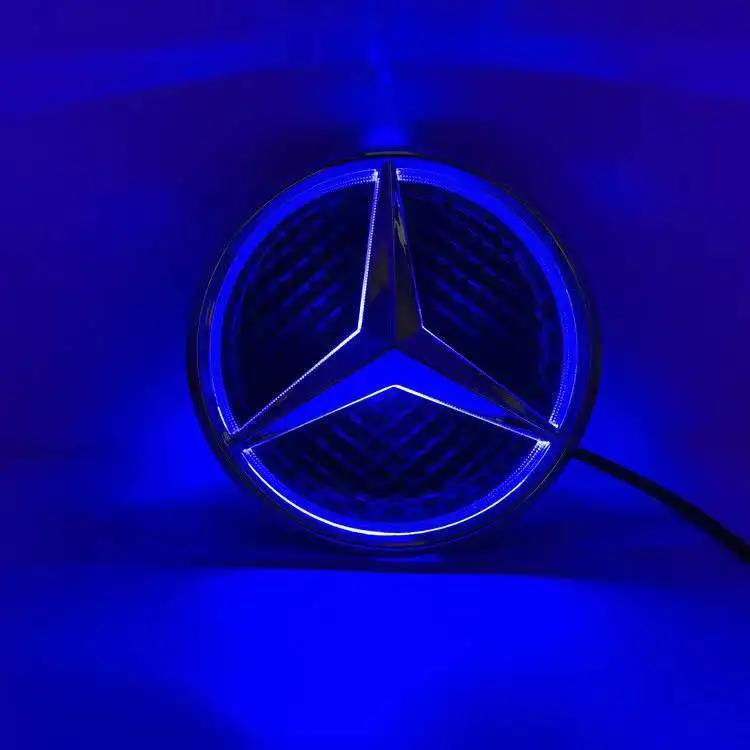 Samolepka na auto Přední mřížka auta Hvězdný emblém LED osvětlené logo Bílá Modrá Červená Světlo pro Mercedes Benz W205 C E R ML GL GLA CLA C