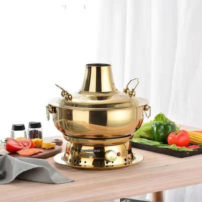 Retro Imitation Copper Stainless Steel Dual-Use Hotpot