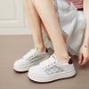 Mode CRLAYDK Klassische Damen-Sneaker Lässige Skateboard-Laufschuhe Plateau Damen Mesh Schnürung Weiß Höhenerhöhung Tennis