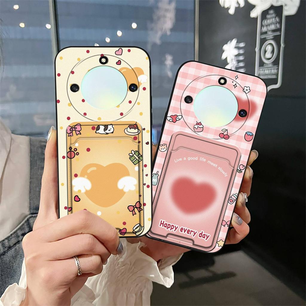 protective Silicone Phone Case For Huawei Honor X40 Graffiti Soft case Card bag Waterproof Durable Cartoon Anti-dust TPU