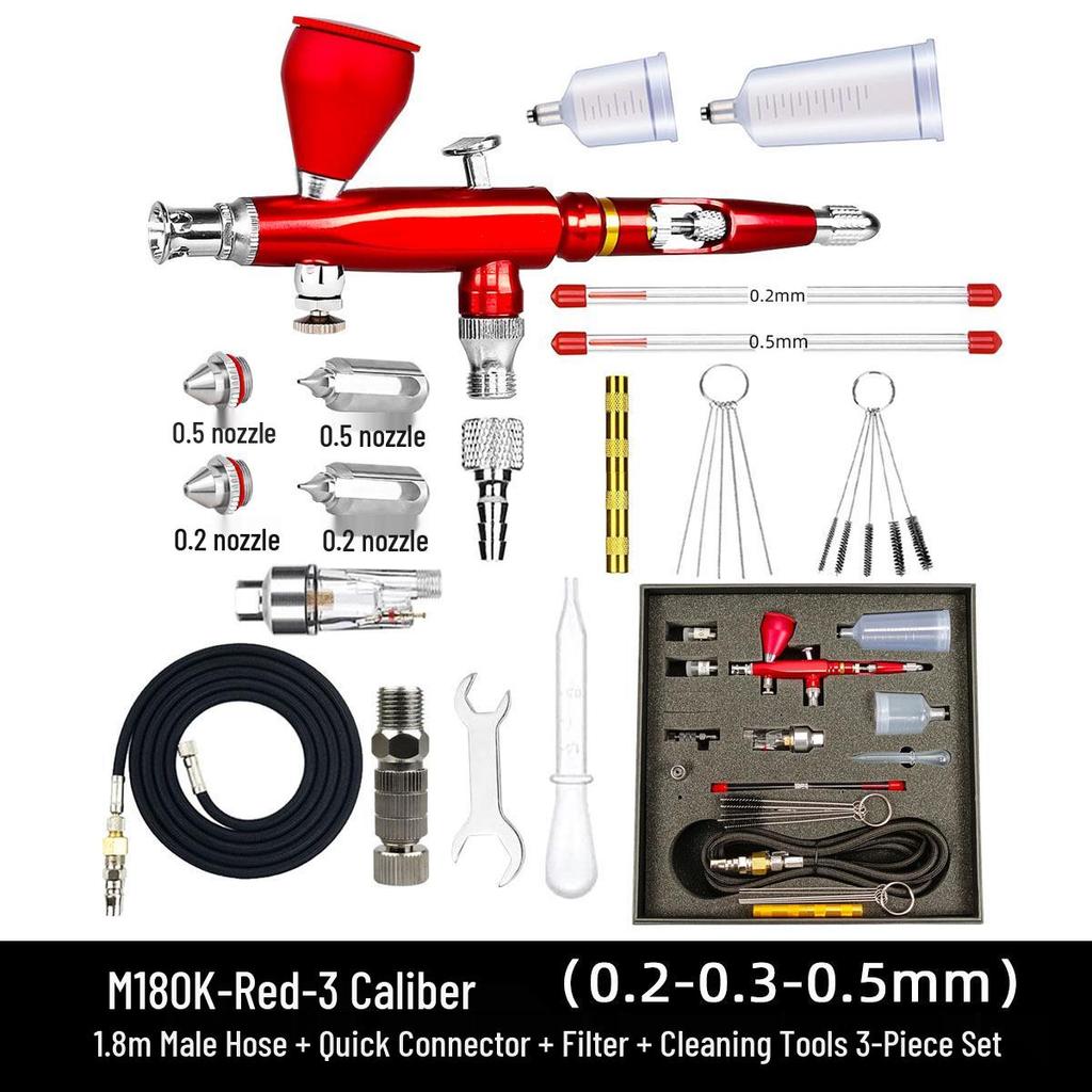 M180K Airbrush Kit: Car Spray Paint & Model Art with Compressor & Pen Holder