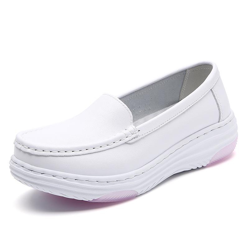 Women Walking Shoes Sneakers Comfortable Breathable Nurse White Slip-On Shoes Lightweight Female Platform Flats Footwear Casual