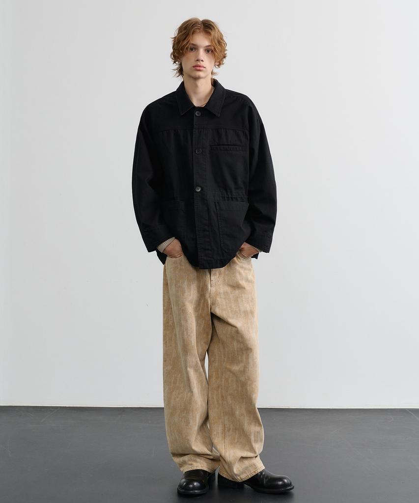 KNOUUN Spill Out Wide Pants (Beige)