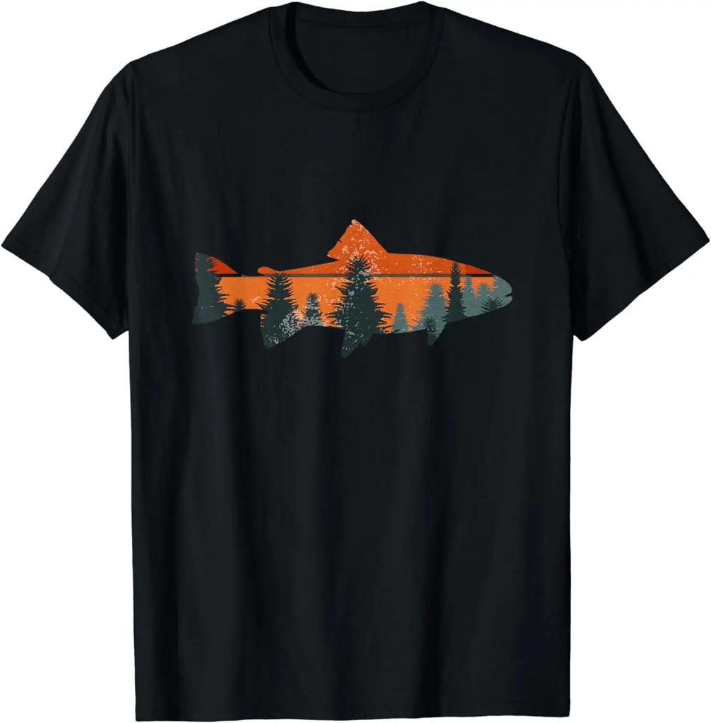 Trout Fly Fishing Nature Outdoor Fisherunisex Gift Tshirt Pesca Clothes Graphic T Shirts Unisex Clothing Tops Ropa Hombre