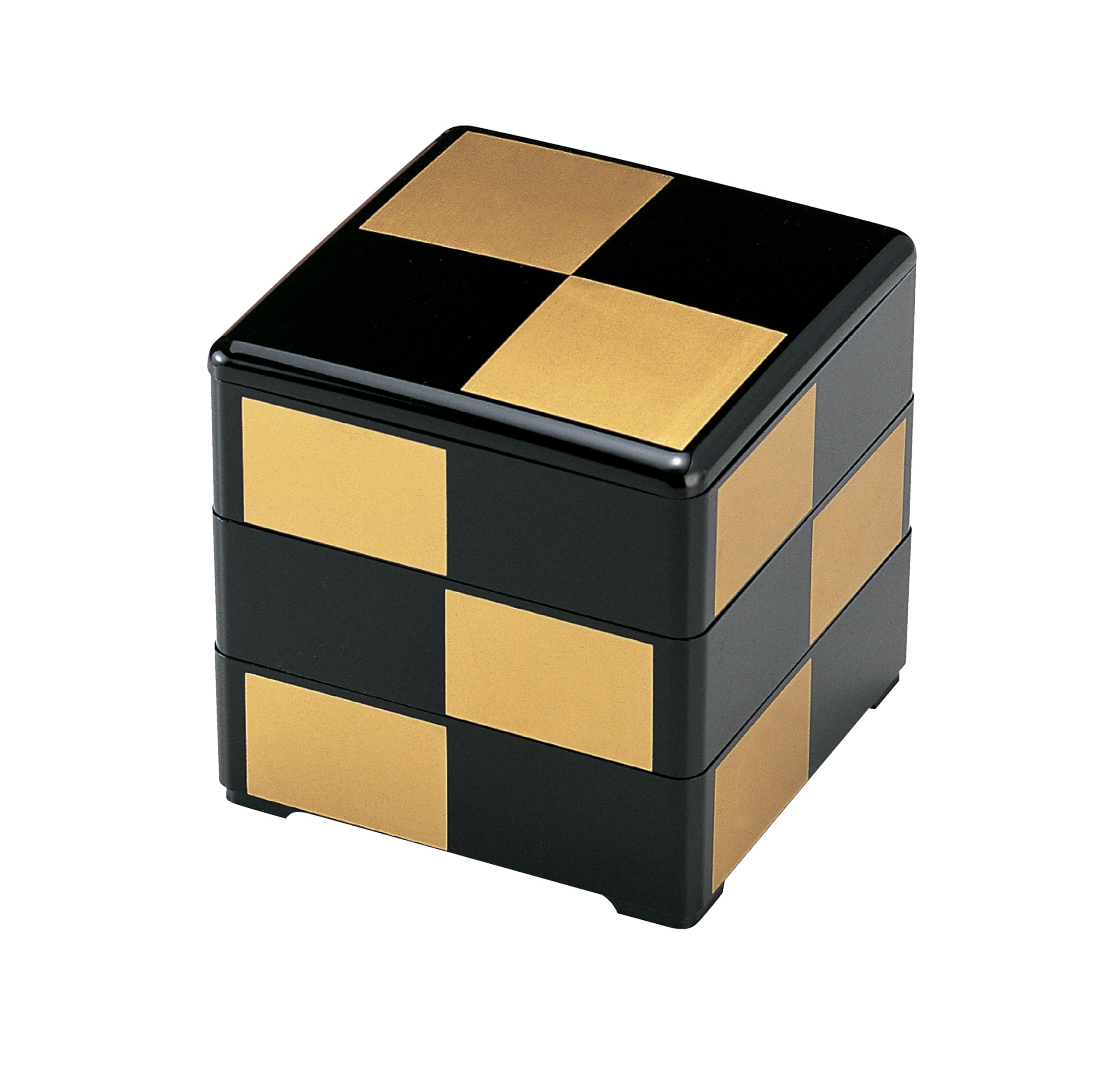 

Японская лаковая посуда для ланча в клетку, 3 контейнера, 6 дюймов, черный, (Внутренний черный), Тирс, H-152-8A чёрный