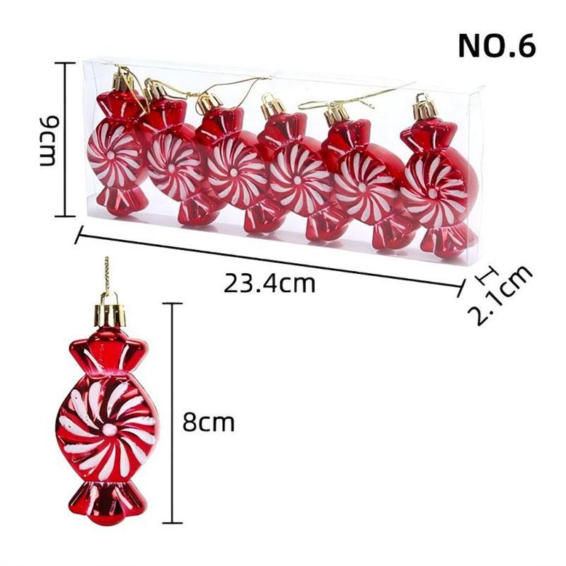 Christmas Candy Crutch Lollipop Party Decoration Christmas Ball Hanging Pendant Ornament Red White Candy Lollipop Cane Decors