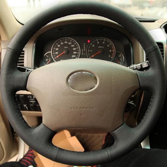 Perforated Leather Steering Wheel Cover For Toyota Land Cruiser Prado 120 04-09