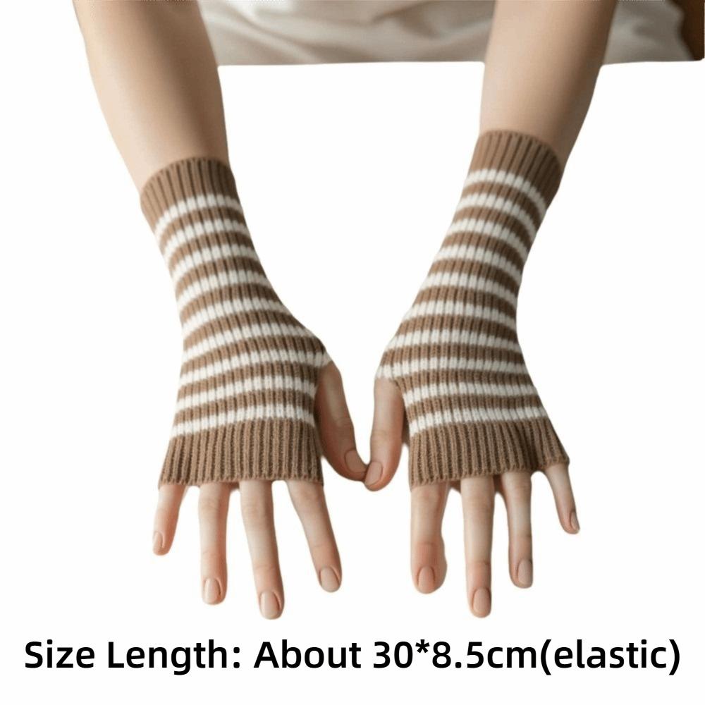 Crochet Warmer Knitted Arm Gloves Soft Knitted Long Mittens Fashionable Arm Warmers  Casual Wear