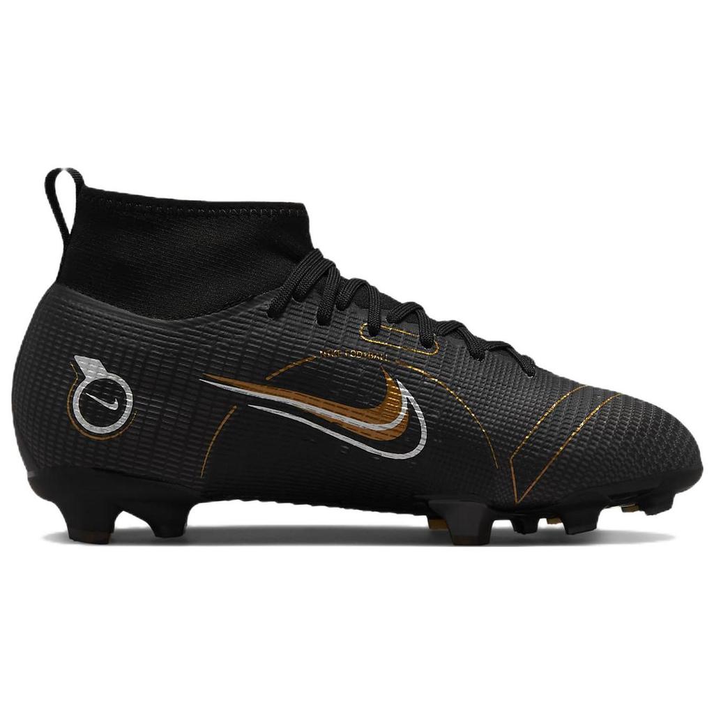 Nike Mercurial Superfly 8 Pro FG GS Black Cave Stone Kids Sneakers Metallic-Silver Metallic-Gold DJ2843-007