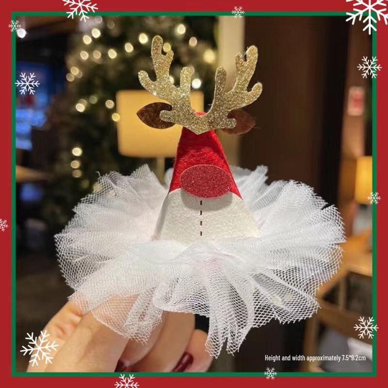 Festive Reindeer Antler Hair Clip with Snowflake - Hot-Selling Christmas Hair Accessories for Children