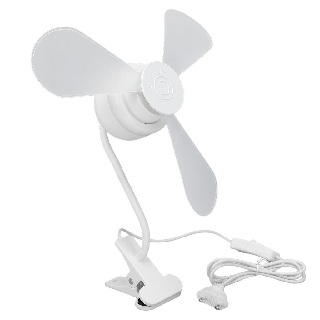 Clamp On Desk Fan with Light Plug in Mini Fan Desktop Personal Fan Flexible Gooseneck for Home Bedroom Study Room
