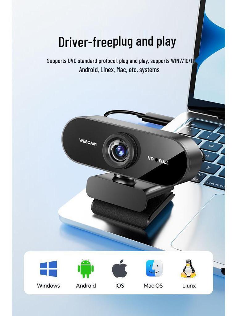 4K Ultra HD Streaming Camera with Microphone for Online Classes & Conferences