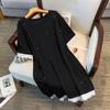 Plus Size Slimming Loose Round Neck Mid-Length Short-Sleeve Women's T-Shirt 7010 (200-350 Jin)