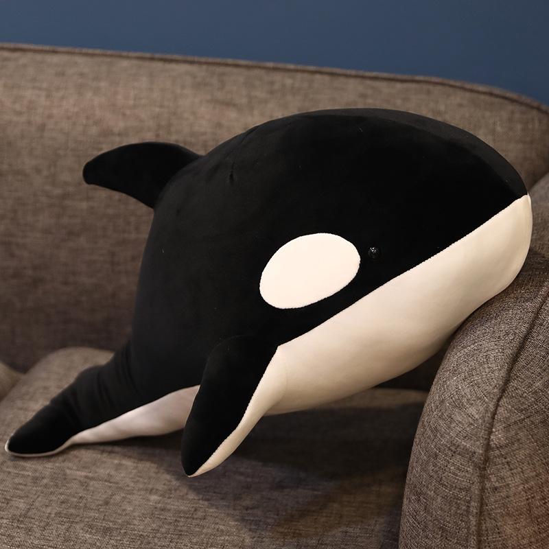 

Simulated whale throw pillow velvet toy marine life killer whale hair doll doll boy birthday gift 60cm（0.6kg） чёрный