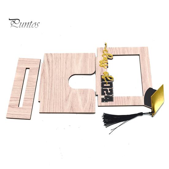 Prémiový 3D Dřevěný stůl Maturitní téma Bakalářský klobouk Dekor písma Display Forma Festival dekorace dárek