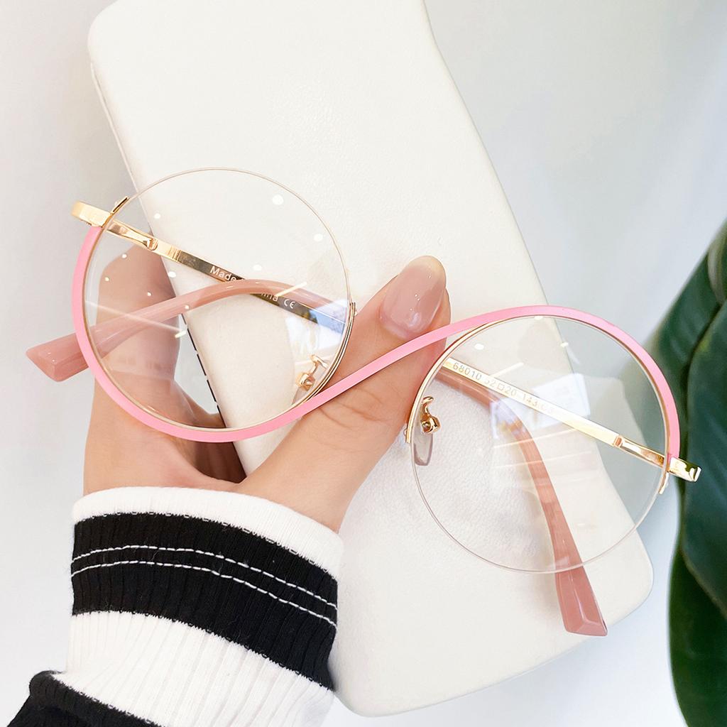 Effective Blue Light Filtering Eyeglasses for Digital Device User Reading Writing Gold Color Frame Glasses for Adult