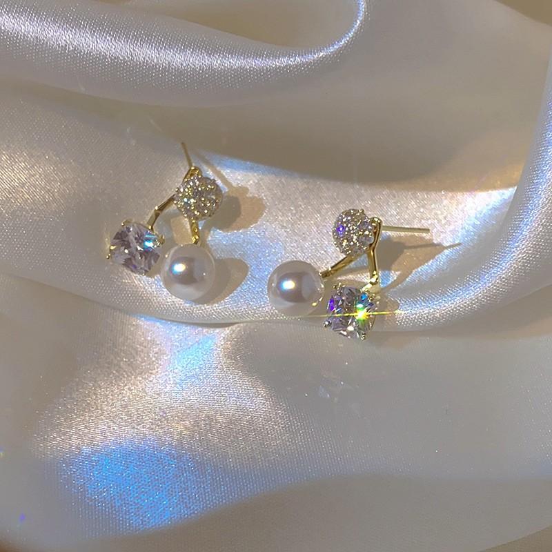 Imitation Pearl Earring For Women 2022 New Gold Colour Round Stud Earrings Christmas Gifts Irregular Design Unusual Earrings