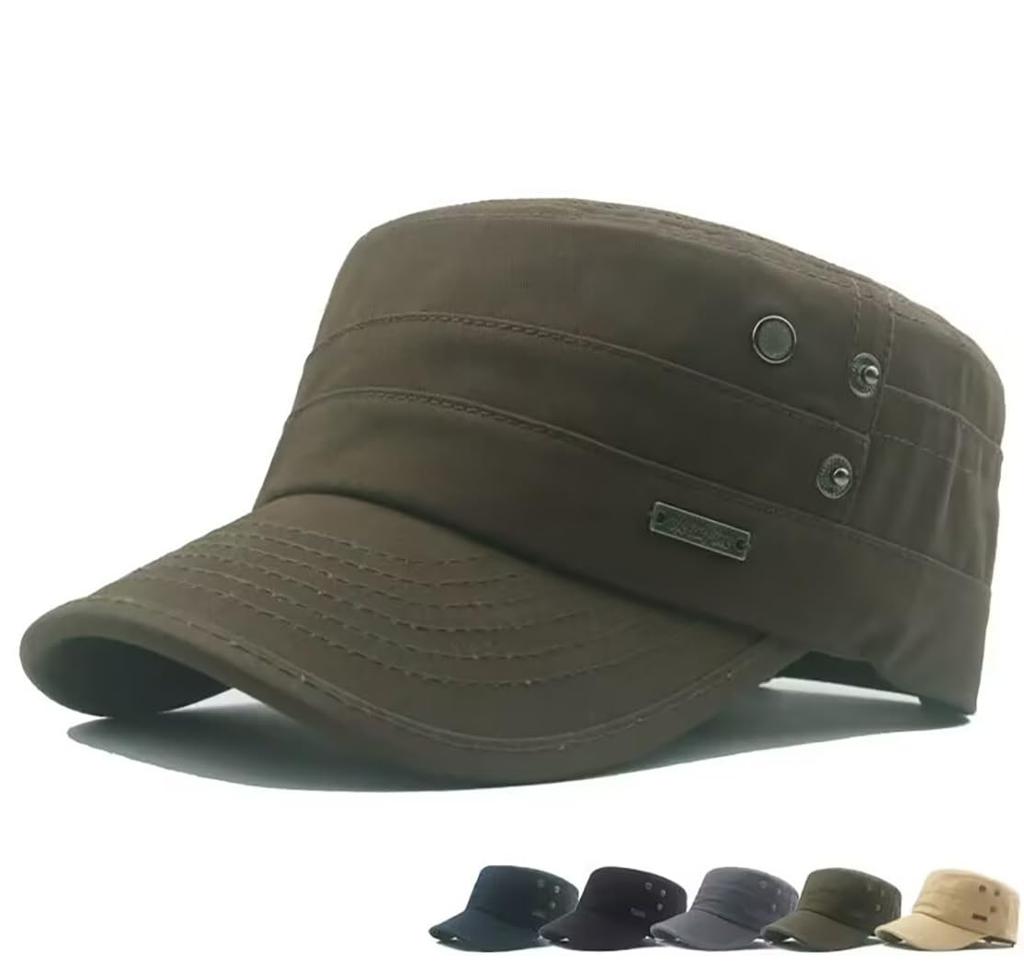 LOJAX Cotton Work Large Deep Stylish Unisex Men's Cap, Size, Fit, Hat, (Army Green)