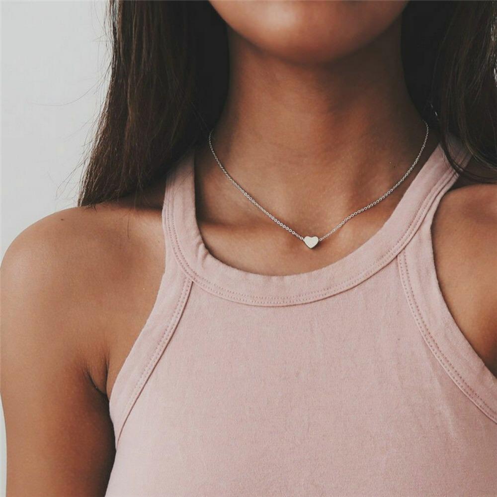 Simple Love Heart Necklace Elegant Party Jewelry Accessories For Women