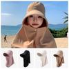 Wide-Brimmed Anti-UV Visor Cap Solid Color Neck Protection Hat Sun Hat Sunshade Shawl Cap  Travel