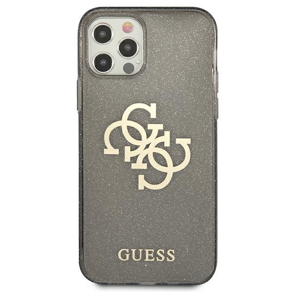 Guess Guhcp12Lpcugl4Gbk Iphone 12 Promax 6,7 Czarny/Black Twarde Etui Brokat 4G Duże Logo