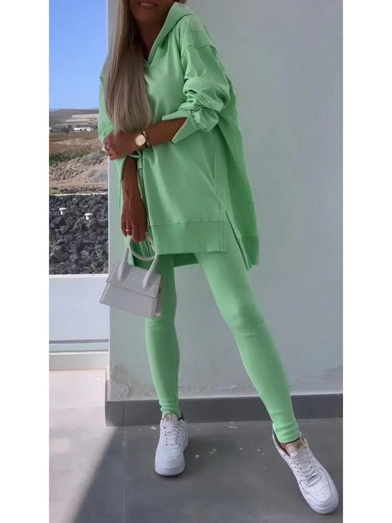 Damen Freizeit Sportbekleidung Set - Kapuzenpullover & Skinny Hose