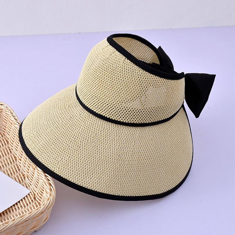 Summer Straw Wide Brim Sun Hat With Breathable Design For Women Outdoor Sunshade